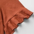 thumbnail image 6 of HongQid Womens Tops V Neck Blouses for Women Dressy Casual Flowy Ruffle Short Sleeve Linen Shirts, 6 of 6