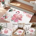 thumbnail image 6 of Pink Flamingo Area Rugs Collection 2'x3', Watercolor Flowers Spring Floral Leaf Plant Non Slip Indoor Rectangle Throw Runner Rug Floor Mat Carpet for Living Room Dining Table Bedroom Nursery, 6 of 9