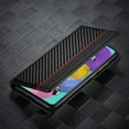 thumbnail image 5 of for Samsung Galaxy A51 4G Case, Carbon Fiber Premium PU Leather Ultra Thin Shookproof Anti-Fall Folding Screen Phone case Compatible with Galaxy A51 4G, Vertical Red Line, 5 of 13