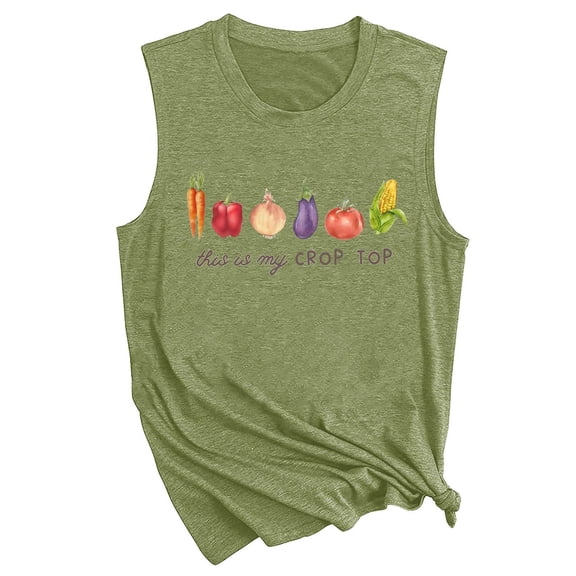 Trendfront Womens Novelty Graphic Tank Tops Sleeveless Crewneck Printed Vest Summer Everyday All Match Casual Loungewear Shirt