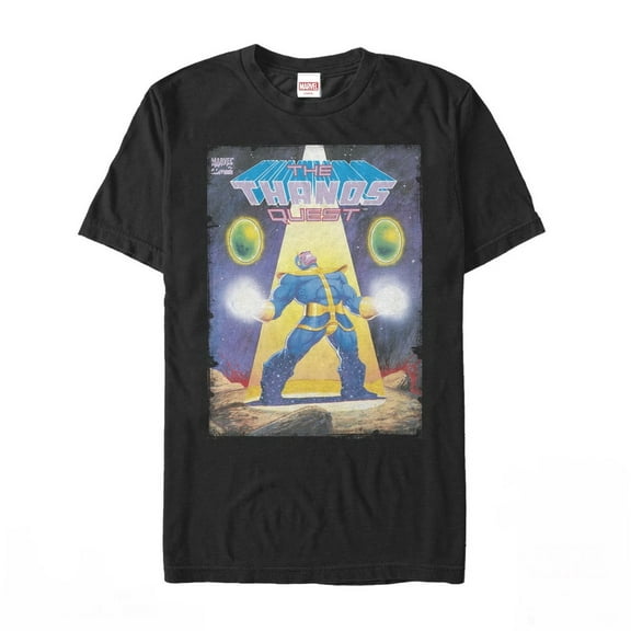 Men's Marvel Thanos Quest Comic Book  Graphic Tee Black Large