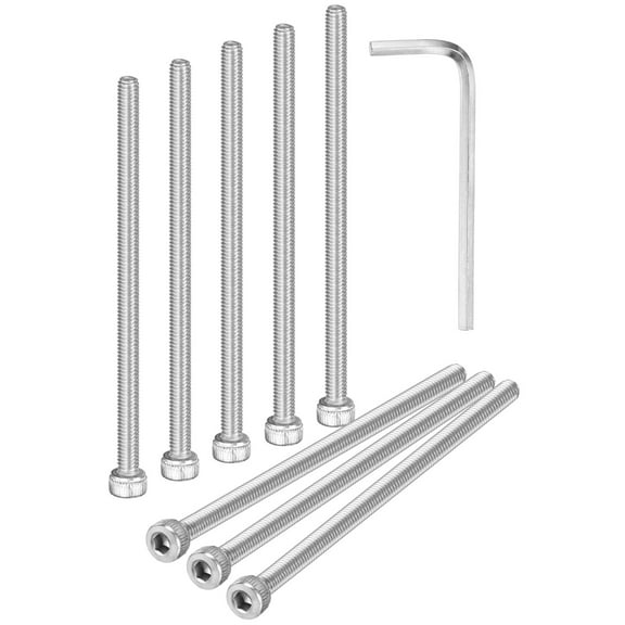 Uxcell 10-Pack M4 x 75mm Hex Socket Head Cap Screws Bolts, 304 Stainless Steel Machine Bolt Full Thread Precision Fasteners