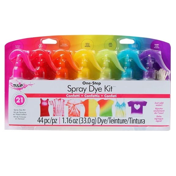 Tulip One-Step Spray Tie-Dye Kit, Vibrant Confetti, 7 Colors