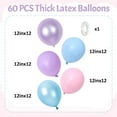 thumbnail image 2 of Hilavo Pastel Pink Blue Purple Balloons - 60pcs 12 Inch Metallic Pearl Latex Balloons for Girl Mermaid Winter Frozen Birthday Baby Shower Party Decoration, 2 of 7