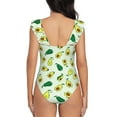 thumbnail image 5 of Goofa Cartoon Fruit Print Women's Ruffled One Piece Swimsuit V Neck, 5 of 7