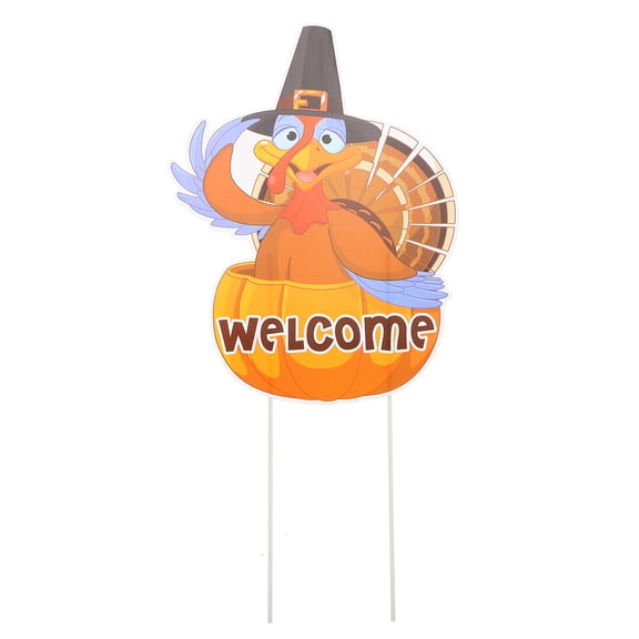 OULII Thanksgiving Outdoor Yard Stake Sign with Colorful Insert Board, Garden Decor for Fall and Holiday Celebration