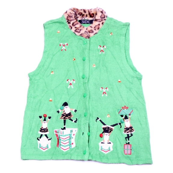 Vintage One of a kind Ugly Christmas Holiday Sweater Vest - Medium