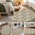 thumbnail image 5 of Round Rug 3.3Ft Washable Non-Slip, Vintage Flowers Circle Area Rugs for Living Room Bedroom, Spring Yellow Floral Country Leaves Blue Birds Indoor Floor Mats Carpet Runner for Home Decor Aesthetic, 5 of 8