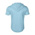 thumbnail image 4 of Men's Casual Short Sleeve Sweatshirt, Loose Breathable Solid Color Jacket with Multiple Pockets and Zipper for Sports and Summer Outings,Light Blue,M, 4 of 4