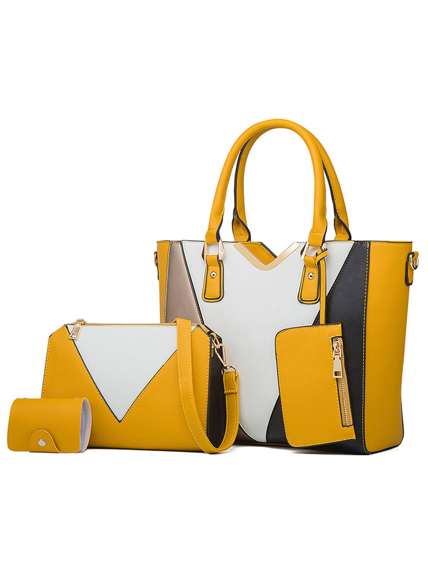 4pcs Ladies Women Designer Leather Style Celebrity Tote Bag Shoulder Handbag 