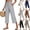 13# Gray, variant on Linen Capri Pants for Women Summer 2026 Wide Leg Loose Fit Drawstring Elastic High Waisted Beach Cropped Trousers Black XL