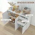 thumbnail image 3 of CoSoTower Buffet de Cuisine, Bar à Café Moderne avec Design à Ouverture par Pression et 2 Tiroirs pour Salon, Blanc, 3 of 6