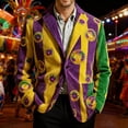 thumbnail image 2 of oqasdz Blazer for Men Festive Corduroy Stylish Fall Tailored with Unique Pattern Classic Fit Stretch Dress Coat Daily Formal Outdoor Activities, 2 of 5