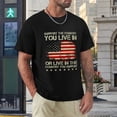 thumbnail image 4 of Support The Country You Live In Stylish Men's Cotton Short Sleeve HD Print Tee for Casual T-Shirt Crew Neck Top Black 3XL, 4 of 7