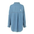thumbnail image 5 of adviicd Oversized Jean Jacket Boyfriend Denim Jacket for Women Button Down Long Sleeve Jean Coat Light Blue, M, 5 of 9