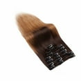 thumbnail image 4 of MY-LADY Ombre Clip in 100% Remy Human Hair Extensions 8Pcs Full Head Weft Highligh Hairpiece Long Straight #2T6 Dark Brown to Light Brown 16inch, 4 of 10