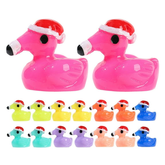 HONMEET 2 Sets Tiny Resin Flamingo and Figurines Assorted Colors for Home Decor Garden Decoration