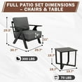 thumbnail image 3 of EAGLE PEAK Urban Slate 3 PCS Outdoor Bistro Set with Modern Patio Chairs and Table, Black/Gray, 3 of 9