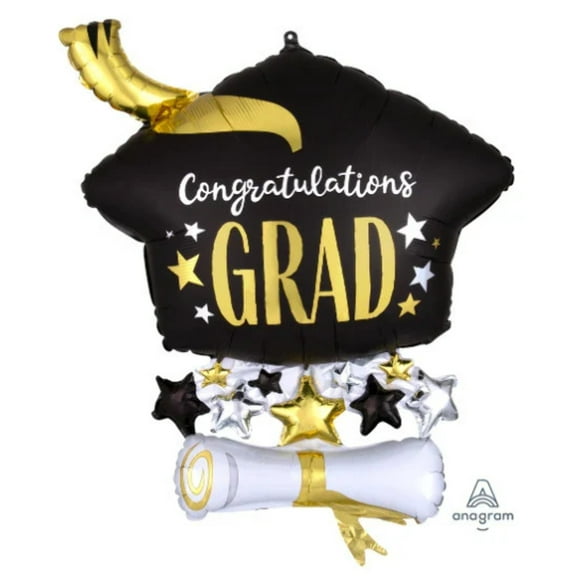 25" CONGRATULATIONS GRAD DIPLOMA Balloon • Large Shape Foil Mylar Balloon • Party Supplies Decorations Foil Mylar Balloon