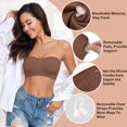 thumbnail image 3 of Strapless Bra for Women Non-Slip Silicone Wireless Bandeau Bras Seamless Pads Bralette Tube Top Bra,Clear Bra Straps Included, 3 of 7