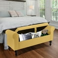 thumbnail image 2 of Storage Bench with Upholstered Rolled Arm Ottoman Bench Couch w/ Solid Wood Legs for Bedroom End of Bed,and Living room,Yellow, 2 of 8
