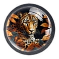 thumbnail image 2 of 4 Pcs Leopard Animal Print Cabinet Knobs 30mm Round Crystal Glass Drawer Handles Pulls with Screws for Kitchen Cupboard Wardrobe Closet Dresser, Home&Office, 2 of 7