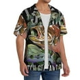 thumbnail image 2 of Gukieu bass water fishing Print Men's Short-sleeved Shirts, Button-down Pocket Shirts, T-shirts, Beach Vacation Travel Summer Clothing-Medium, 2 of 5