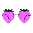 thumbnail image 5 of Womens Funky Strawberry Heart Shape Rimless Lolita Metal Frame Sunglasses Gold - Purple, 5 of 8