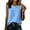 Sky Blue, variant on WAGUTH Summer Casual Cotton Linen Tank Tops for Women Round Neck Sleeveless Blouses with pleated Chest Daily Wear Loose Tops
