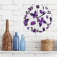 thumbnail image 3 of GZHJMY Watercolor Purple Butterfly Round Wall Clock,Silent Non Ticking Battery Operated Accurate Home Clock,Vintage Farmhouse Wall Decor for Living Room Bedroom Office Holiday Gifts,10", 3 of 6