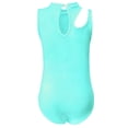 thumbnail image 4 of Curuila Toddler Girls Jumpsuit Sleeveless Crew Neck Solid Color Dance Summer Performance Casual Comfort Bodysuits Green Size 3-4 Years, 4 of 5