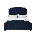 thumbnail image 2 of Inspired Home Mallorie Velvet Navy Upholstered Bed, Queen, 2 of 10