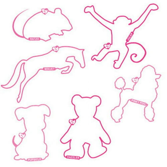 TY Beanie Bandz - Shaped Bands - PINKY PACK Collection ( 12 pack )