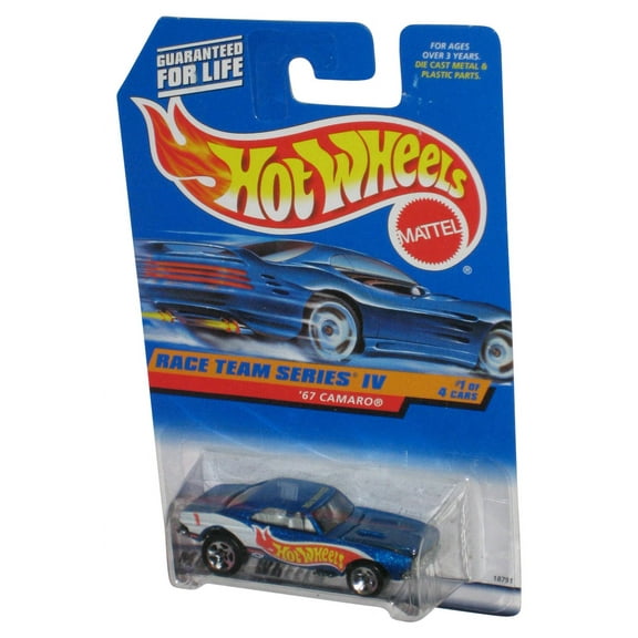 Hot Wheels Race Team Series IV 1/4 (1997) Blue '67 Camaro Toy Car #725
