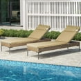 thumbnail image 5 of swing Chaise Lounge Cushions Outdoor, Waterproof 72 x 21Inch Patio Chaise Lounge Replacement Cushion for Lawn Pool（Light yellow，4pcs）, 5 of 6