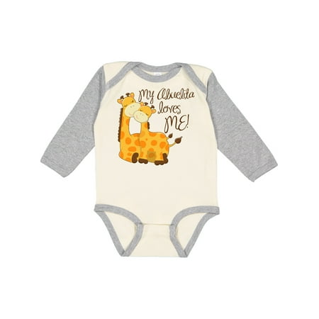 

Inktastic My Abuelita Loves Me! Gift Baby Boy or Baby Girl Long Sleeve Bodysuit