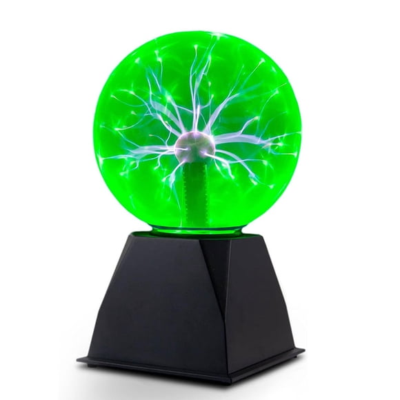6 Inch Green Plasma Ball, Static Electricity Ball, Touch & Sound Sensitive Plasma Globe, Home Decor Lamp, Novelty Toys for Kids, Parties, Prop, Birthday & Christmas Gifts, Tesla Coil
