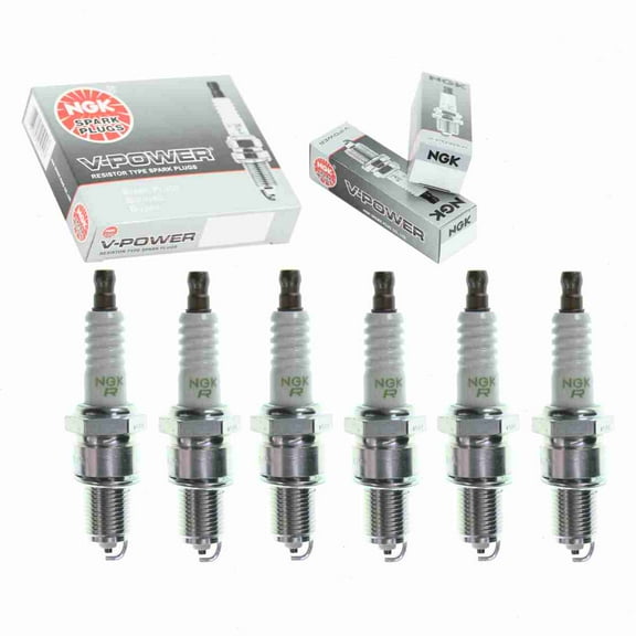 6 pc NGK V-Power Spark Plugs compatible with BMW 535i 3.5L L6 1985-1988
