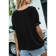 thumbnail image 2 of Women Short Sleeve, Polyester Breathable Short Sleeve Blouse  For Home Black M, 2 of 4
