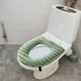thumbnail image 3 of Soft Plush Toilet Seat Cover with Zipper Thicker Warmer Stretchable Toilet Seat Cover Pads for Bathroom Easy Cleaning and Comfort During Colder Months(Green), 3 of 5