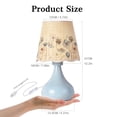 thumbnail image 3 of Blue Small Bedside Lamp, Cute Scalloped Woven Shade Table Lamp for Small Spaces, Bedroom, Living Room and Home Office, 3 of 8