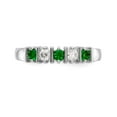 thumbnail image 4 of 14K White Gold Ring Band Wedding Diamond Round Emerald Green, Size 9, 4 of 7