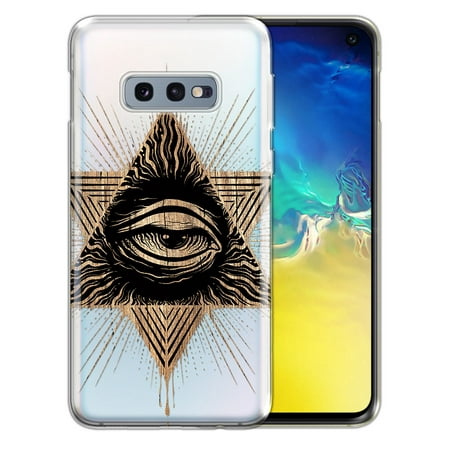 FINCIBO Soft TPU Clear Case Slim Protective Cover for Samsung Galaxy S10E, Eye Of (Best Galaxy Eyes Deck)