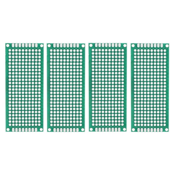 Uxcell PCB Board Double Sided Prototyping Boards Plated Through Holes 30mmx70mm, Green 4 Count