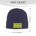 thumbnail image 3 of ZICANCN Clovers Flowers Brown Knit Beanie Hat, Winter Cap Soft Warm Classic Hats for Men Women, Navy Blue, 3 of 8