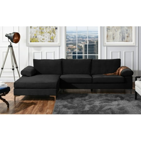 Extended Sectional Set - Modern Velvet Large Sectional Sofa