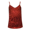 thumbnail image 4 of HXWCHs Elegant Stage Performance Camisole Sparkling Sequin Strap Vest for and Evening Party WearXL Red, 4 of 4
