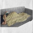 thumbnail image 6 of Oriental Soft Flannel Fleece Throw Blanket, Bloomed Roses and Peonies with Leaves Petal Marked Ornamental Design, Cozy Plush for Indoor and Outdoor Use, 60" x 80", Pale Coffee and White, by Ambesonne, 6 of 6