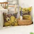 thumbnail image 5 of Spring Home Sweet Home Bee Sunflower Throw Pillow Covers, 18 x 18 Inch Love Lives Here Summer Stripes Polka Dots Cushion Case for Sofa Couch Set of 4, 5 of 6