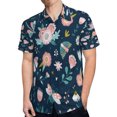 thumbnail image 4 of High Quality Hawaiian Shirts for Men Short Sleeve Aloha Beach Shirt Floral Summer Casual Button Down Shirts Blouses NREAA9, 4 of 7